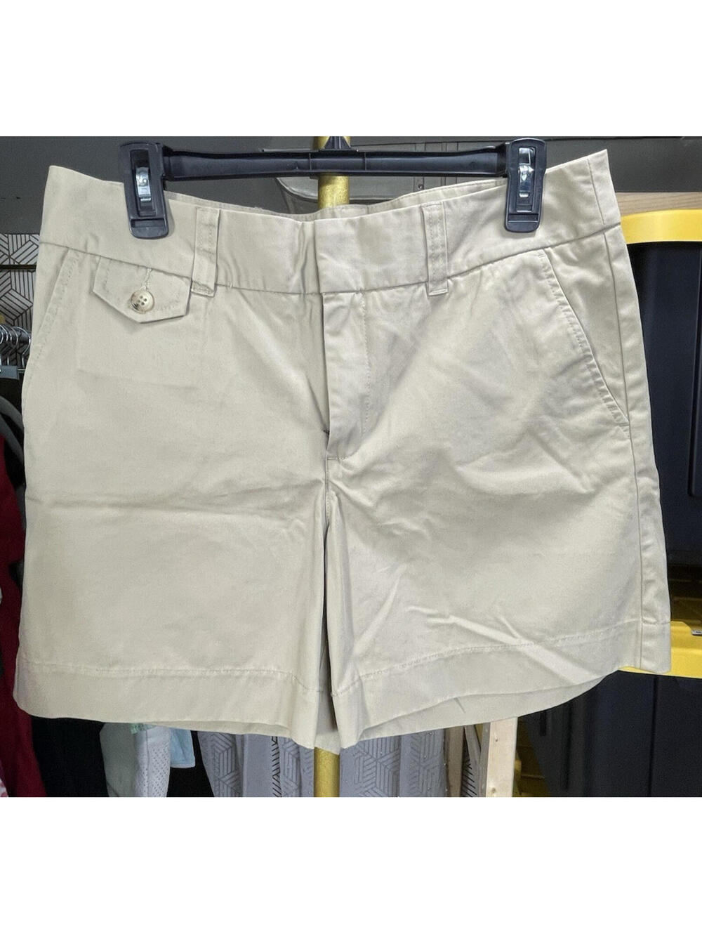 Eddie Bauer Shorts Women's 10 Tan Khaki Mercer Fit Chino Cotton Outdoor Hiking